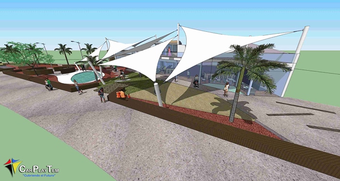 Proyecto de Sombras para Centro Comercial en Costa Teguise. Lanzarote.