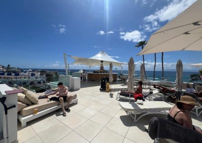 Cúpula textil tensada instalada en el Hotel Guayarmina Princess, Tenerife